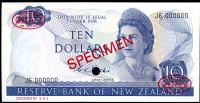 Image 1 for 1968 New Zealand Specimen Ten Dollar - Wilks J6 000000 UNC
