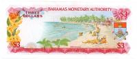 Image 2 for 1968 Bahamas Three Dollar Note gEF B514051