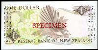 Image 2 for 1981 New Zealand Specimen One Dollar - Hardie AAA 000000 UNC
