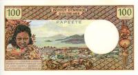 Image 2 for 1970's Tahiti 100 cent Francs aUNC