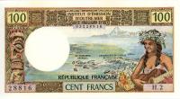 Image 1 for 1970's Tahiti 100 cent Francs aUNC