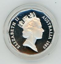 Image 2 for 1989 Silver Proof Fifty Cents In Capsule - Captain Cook Design