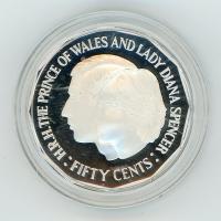 Image 1 for 1989 Silver Proof Fifty Cents In Capsule - 1981 Charles & Di Design