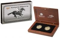 Image 1 for 2010 150th Running of the Melbourne Cup Gold Plated Silver Two Coin Proof Set
