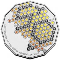 Image 2 for 2015 Coloured 50c 50th Anniversary of the Royal Australian Mint