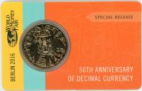 Image 1 for 2016 50th Anniversary of Decimal Currency Gold Plated 50c - Berlin Money Fair