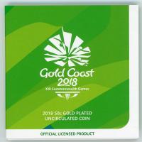 Image 1 for 2018 Australian Commonwealth Games Gold Plated Fifty Cent