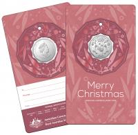 Image 1 for 2020 Christmas .50c UNC Coin - Red Card Decoration
