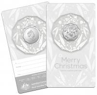 Image 1 for 2020 Christmas .50c UNC Coin - Silver Card Decoration