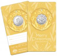 Image 1 for 2020 Christmas .50c UNC Coin - Yellow Card Decoration