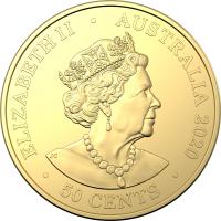 Image 3 for 2020 Australian Olympic Team Gold Plated Fifty Cent Uncirculated Coin