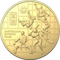 Image 2 for 2020 Australian Olympic Team Gold Plated Fifty Cent Uncirculated Coin