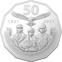 Image 1 for 2021 Centenary of the Air Force - Air Power Fifty Cent Coin on Card