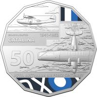 Image 1 for 2021 Centenary of the Air Force - Catalina Coloured Fifty Cent Coin on Card