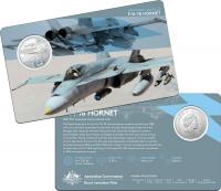 Image 2 for 2021 Centenary of the Air Force - FA18 Hornet Coloured Fifty Cent Coin on Card