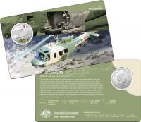 Image 2 for 2021 Centenary of the Air Force - Bell Iroquois Coloured Fifty Cent Coin on Card