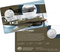 Image 2 for 2021 Centenary of the Air Force - P40 Kitty Hawk Coloured Fifty Cent Coin on Card