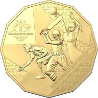 Image 2 for 2022 .50¢ Commonwealth Games CuNi Gold Plated Uncirculated Coin