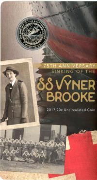 Image 1 for 2017 75th Anniversary of the Sinking of SS Vyner Brooke 20c Coin