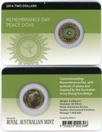 Image 2 for 2014 $2.00 Remembrance Day - Peace Dove