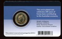 Image 2 for 2022 Australian Honey Bee $2.00 on Blue coloured DCPL Card
