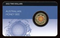 Image 1 for 2022 Australian Honey Bee $2.00 on Blue coloured DCPL Card
