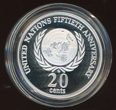 Thumbnail for 1998 Australian Twenty Cent Silver Coin from Masterpieces in Silver Set - United Nations 50th Anniversary Design