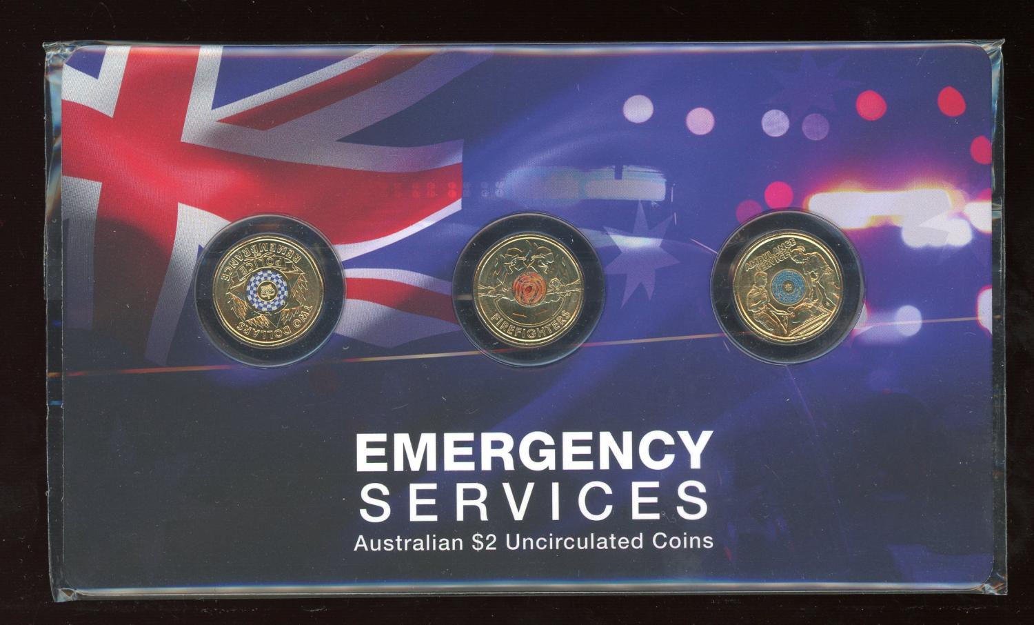 Thumbnail for 2019 2020 2021 $2 Emergency Services UNC Coins on DCPL Carded Packaging